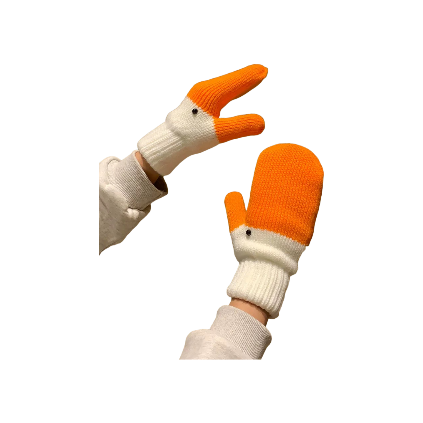 ガチョウ 手袋 レディース メンズ 冬 ニット グローブ 防寒 暖かい 面白い アニマル デザイン ペア おそろい プレゼントKYS-007