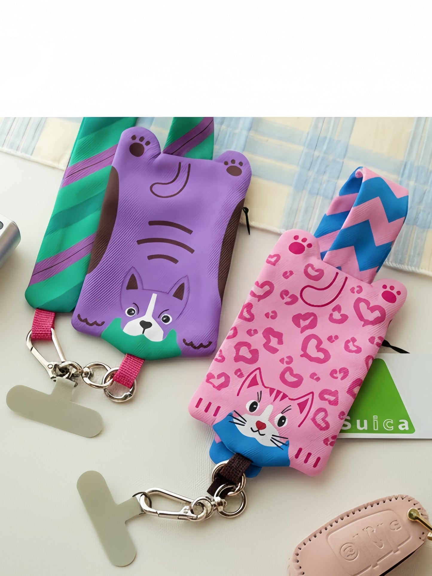 KYS-505・カードケース一体型!キャッチーなイラストが目を引く2WAYスマホホルダー