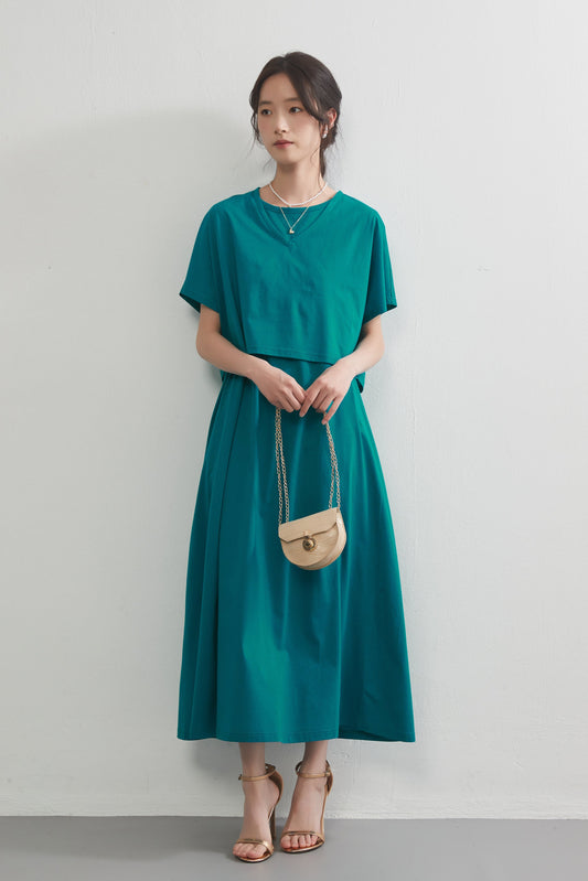 KNGT614・シルケットコットンボレロとワンピースのセットアップ