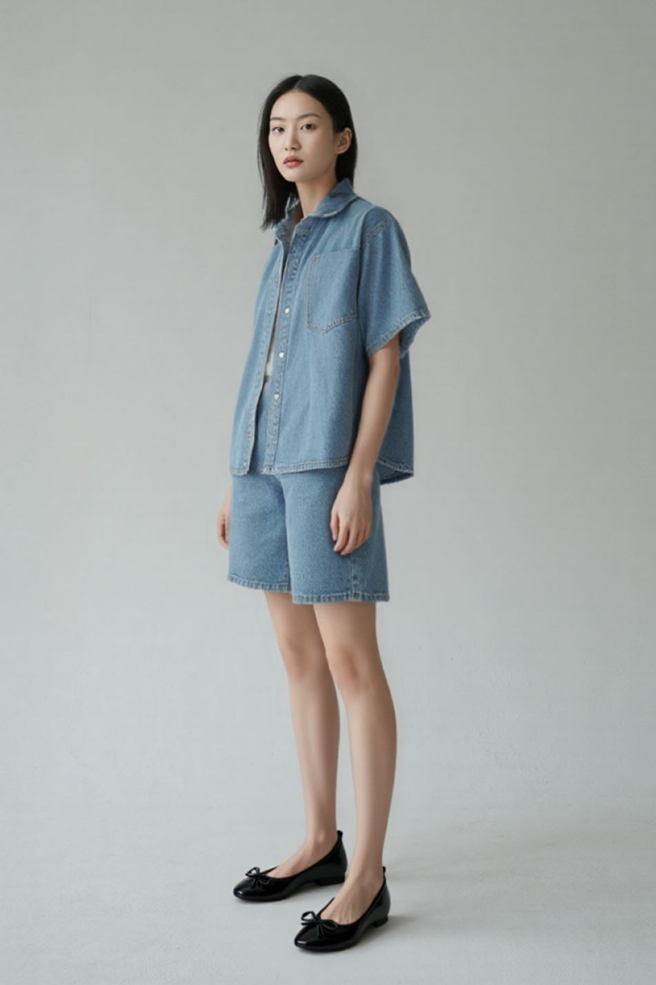 エナメル調 リボン付きバレエシューズ フラットパンプス レディース ・ 痛くない 歩きやすい 通勤 入学式 卒業式-KYS-002