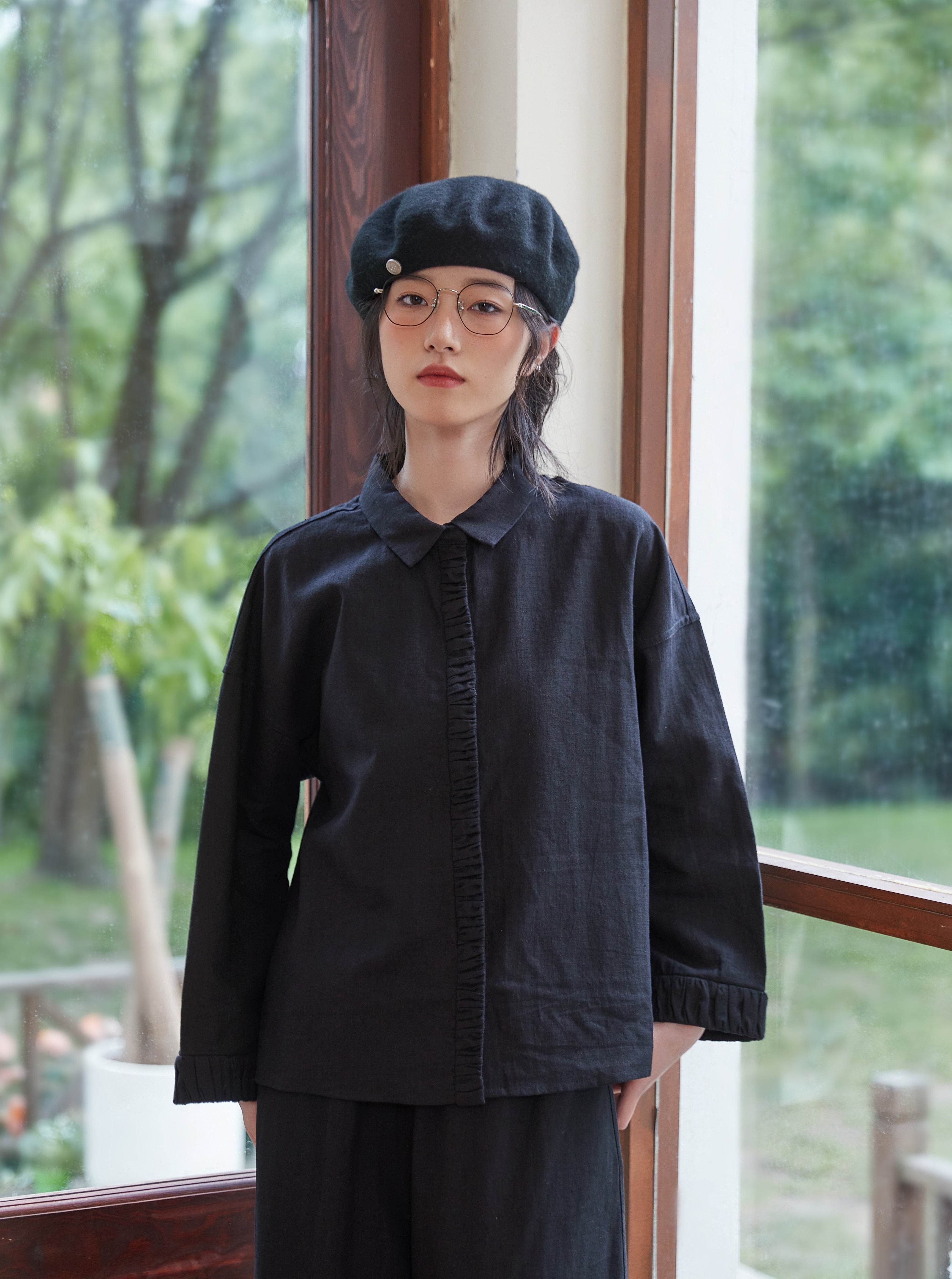 ブラック 綿 アンサンブル 布 NUNO WORKS 生地屋さんが作る洋服 