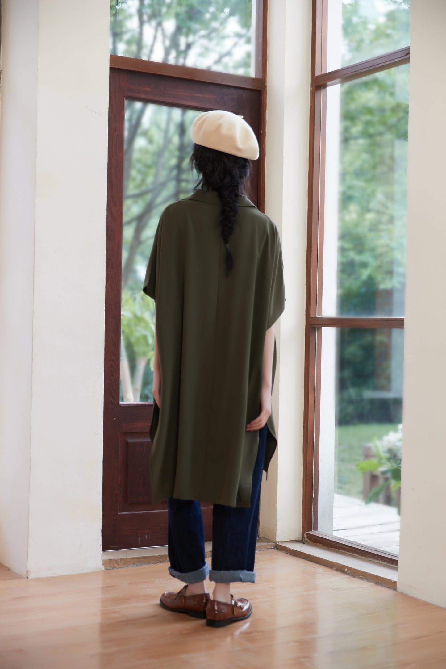 KNST352 - Loose fit skipper collar tunic top