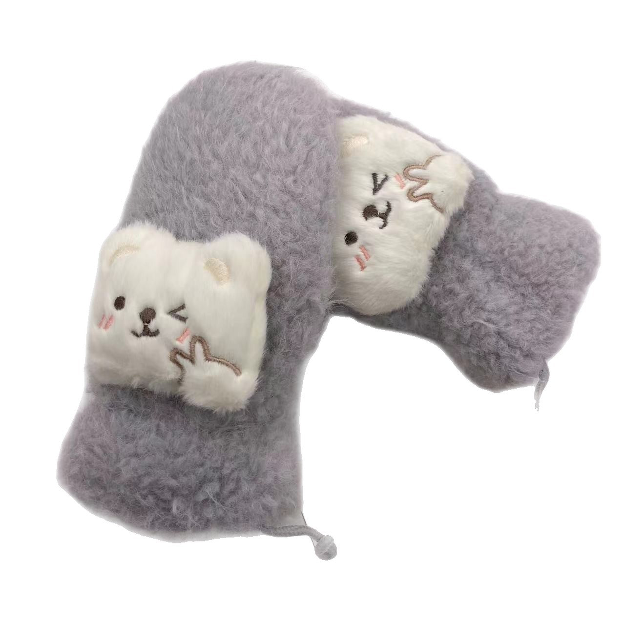 手袋 レディース ミトン くま付き フェイクファー モコモコ 裏起毛 防寒 かわいい 暖かい おしゃれ 冬小物 プレゼントKYS-011