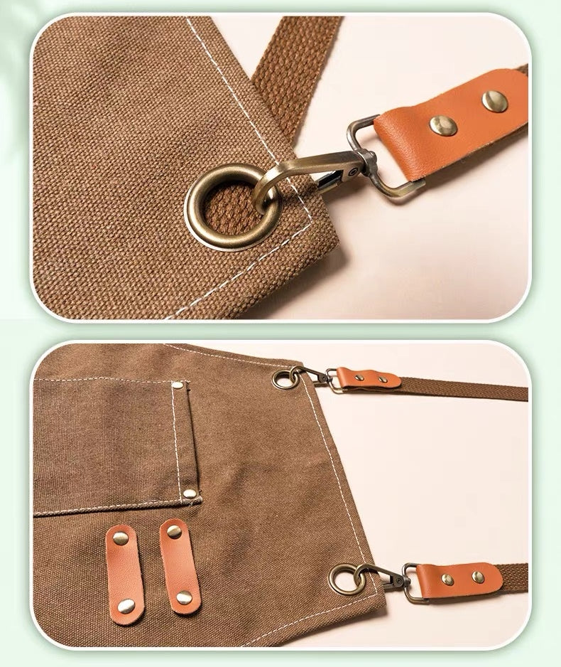 アート教室・カフェ・園芸エプロン・バーベキューシェフ・バリスタ・バーテンダー撥水エプロンKYS-006