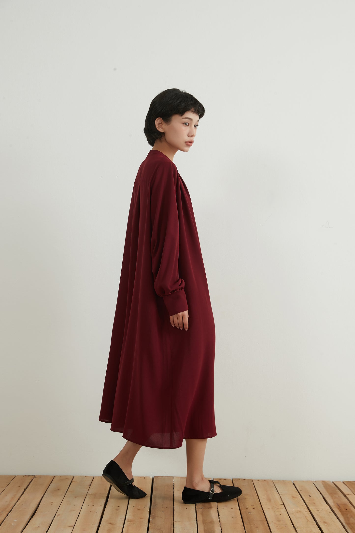 KNNO303・長袖シャツワンピース・羽織り・ロングカーディガン・秋ワンピ