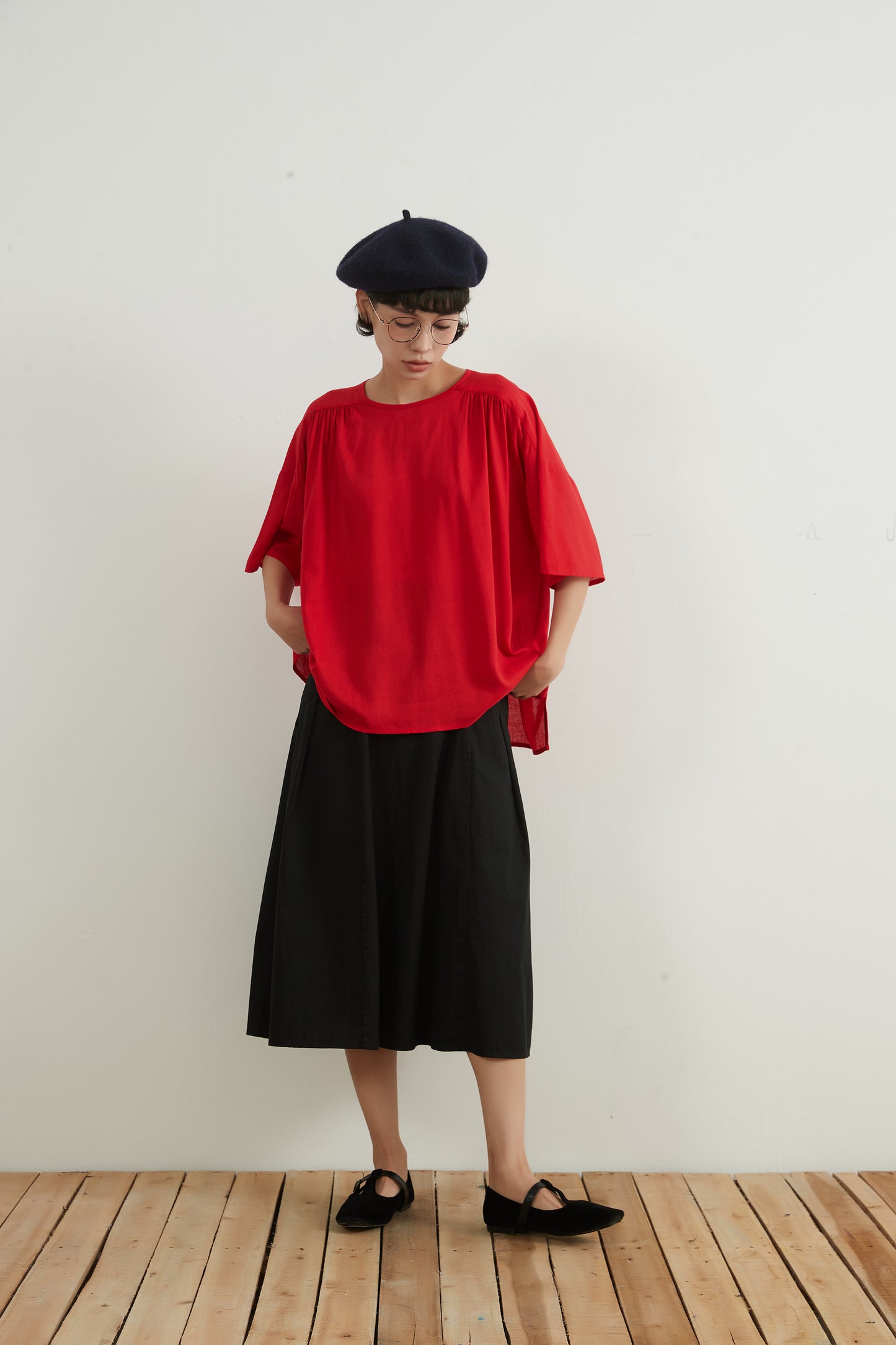 KNNS332・ビッグポケットコットン100%スカートBIG POCKETS COTTON SKIRT