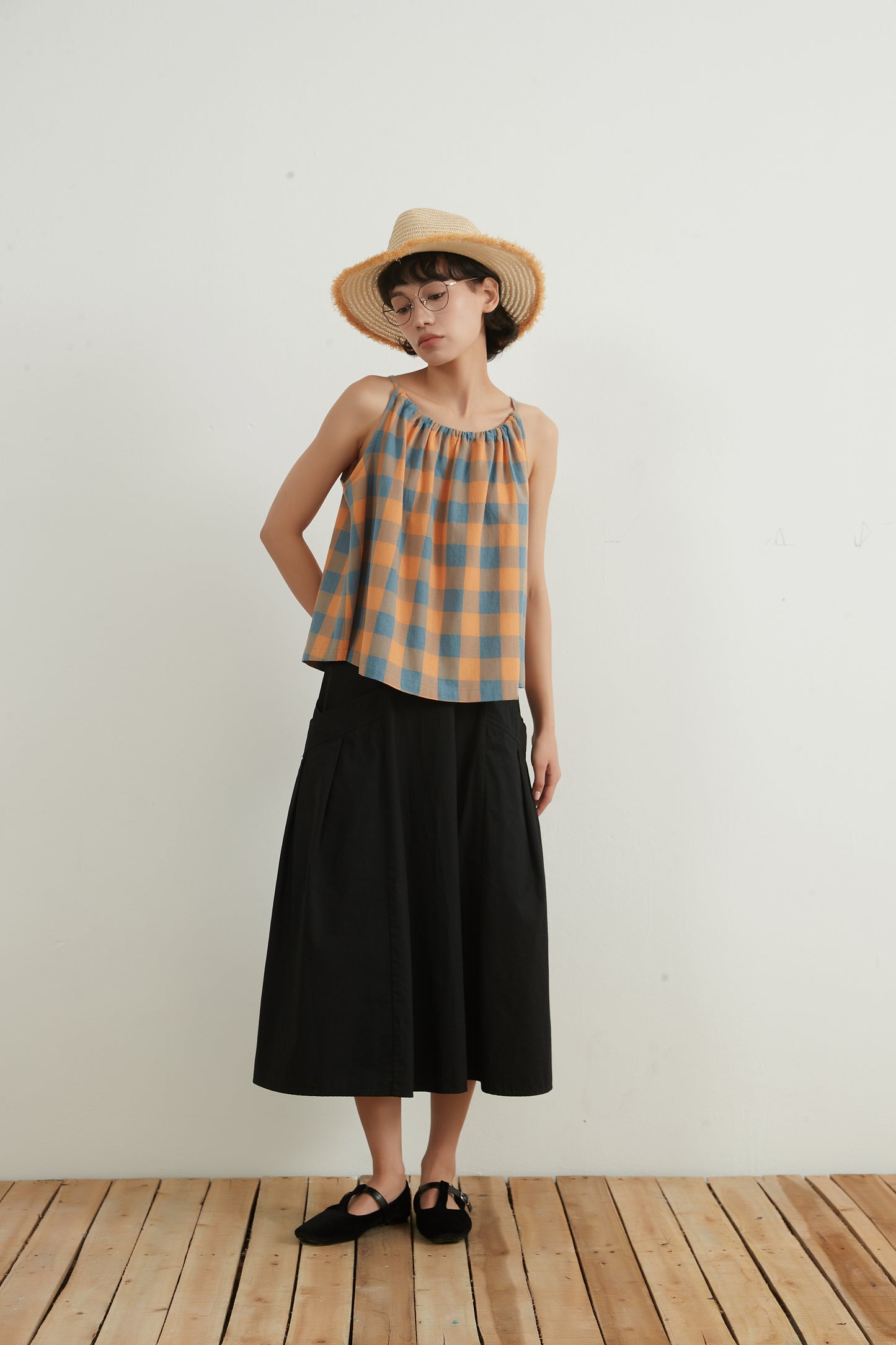 KNNS332・ビッグポケットコットン100%スカートBIG POCKETS COTTON SKIRT