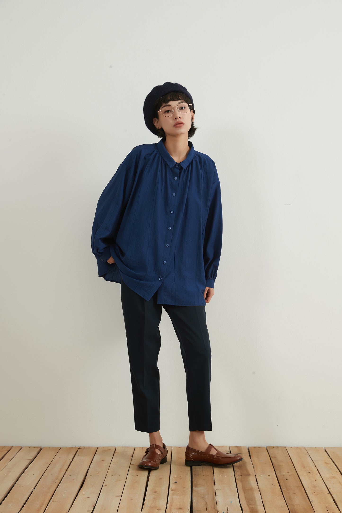 KNNP312・美脚センタープレススリムテーパードパンツ・オフィススタイルスラックスロングパンツ