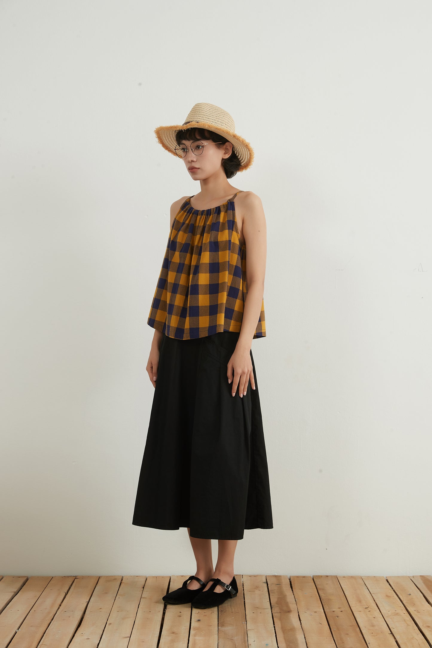 KNNS332・ビッグポケットコットン100%スカートBIG POCKETS COTTON SKIRT