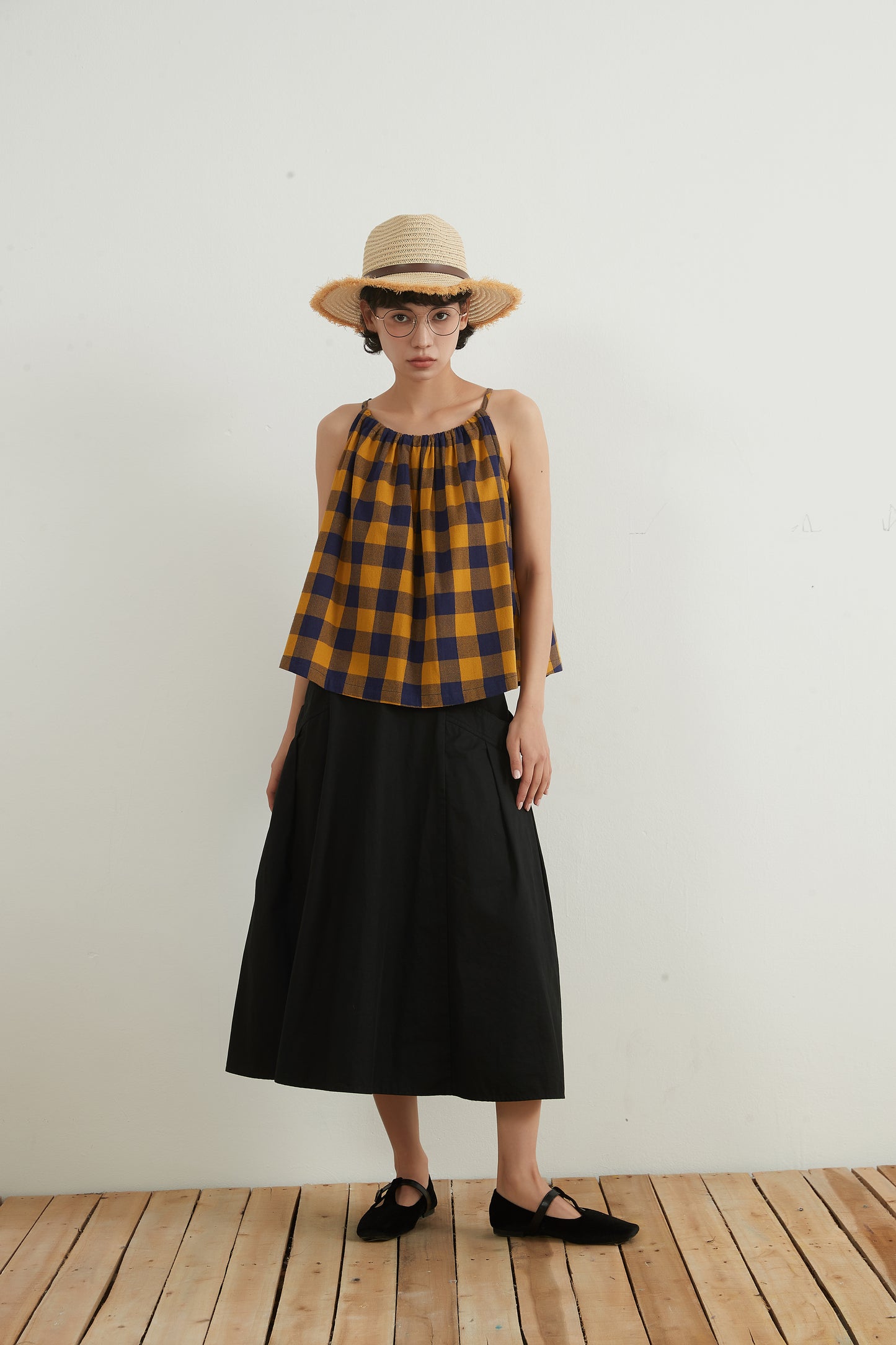 KNNS332・ビッグポケットコットン100%スカートBIG POCKETS COTTON SKIRT