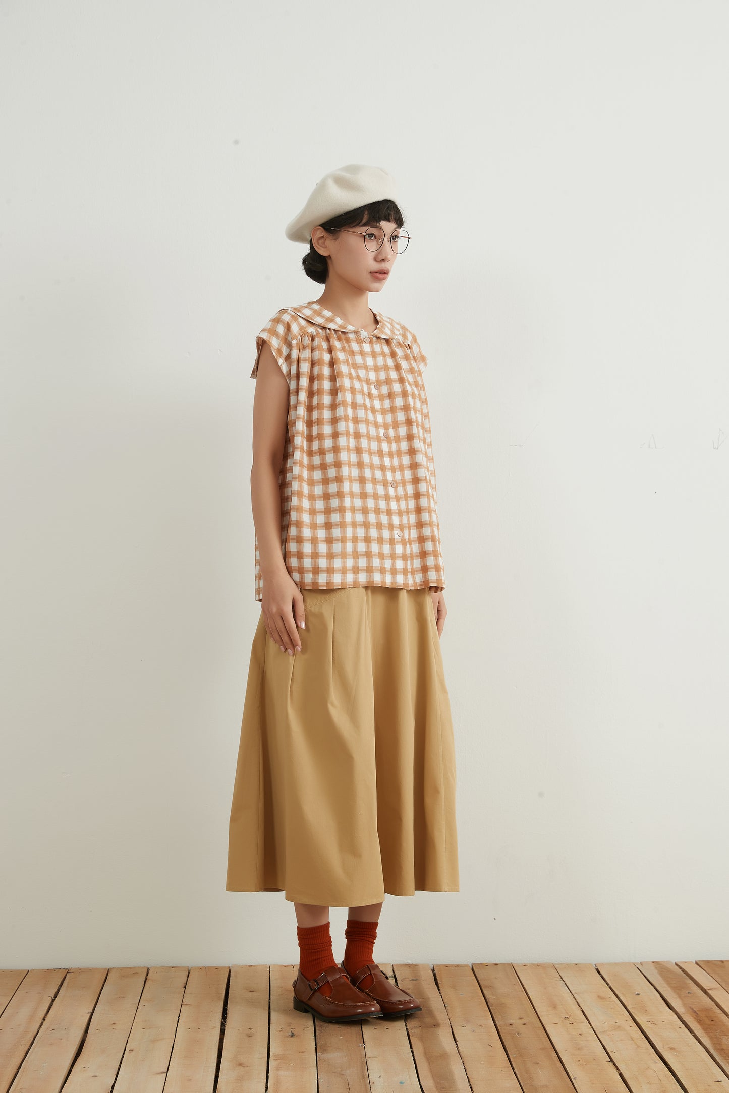 KNNS332・ビッグポケットコットン100%スカートBIG POCKETS COTTON SKIRT