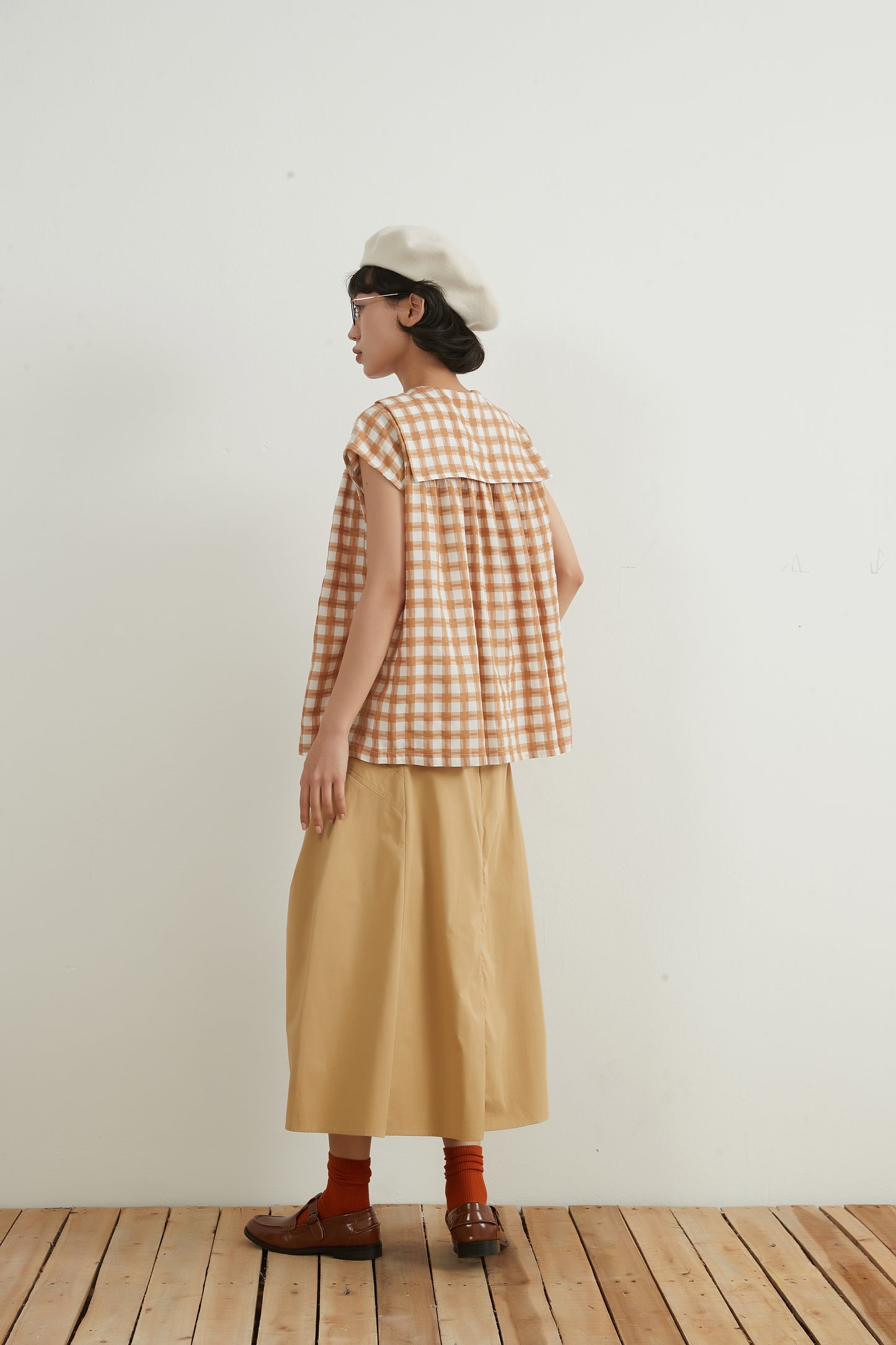KNNS332・ビッグポケットコットン100%スカートBIG POCKETS COTTON SKIRT