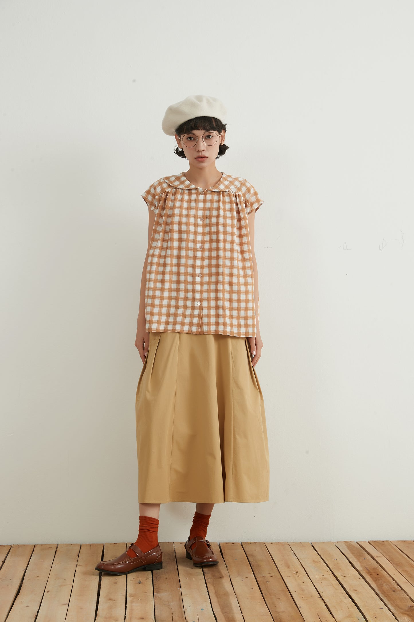 KNNS332・ビッグポケットコットン100%スカートBIG POCKETS COTTON SKIRT