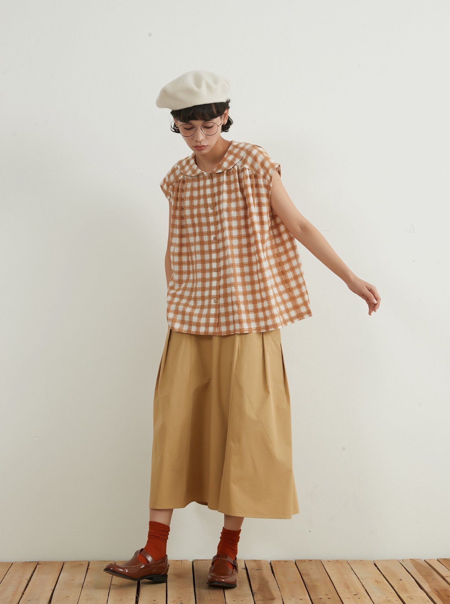 KNNS332・ビッグポケットコットン100%スカートBIG POCKETS COTTON SKIRT