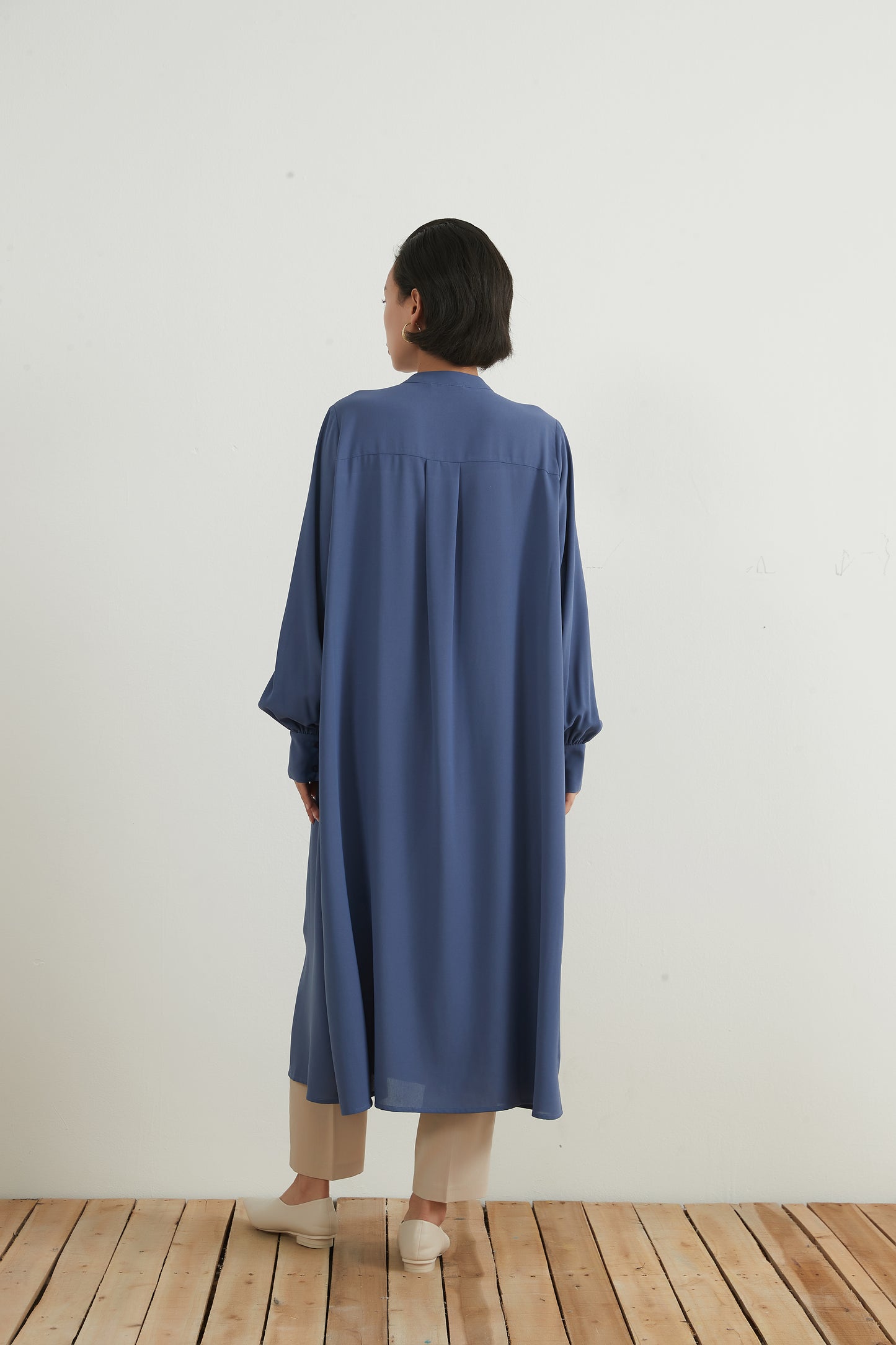 KNNO303・長袖シャツワンピース・羽織り・ロングカーディガン・秋ワンピ