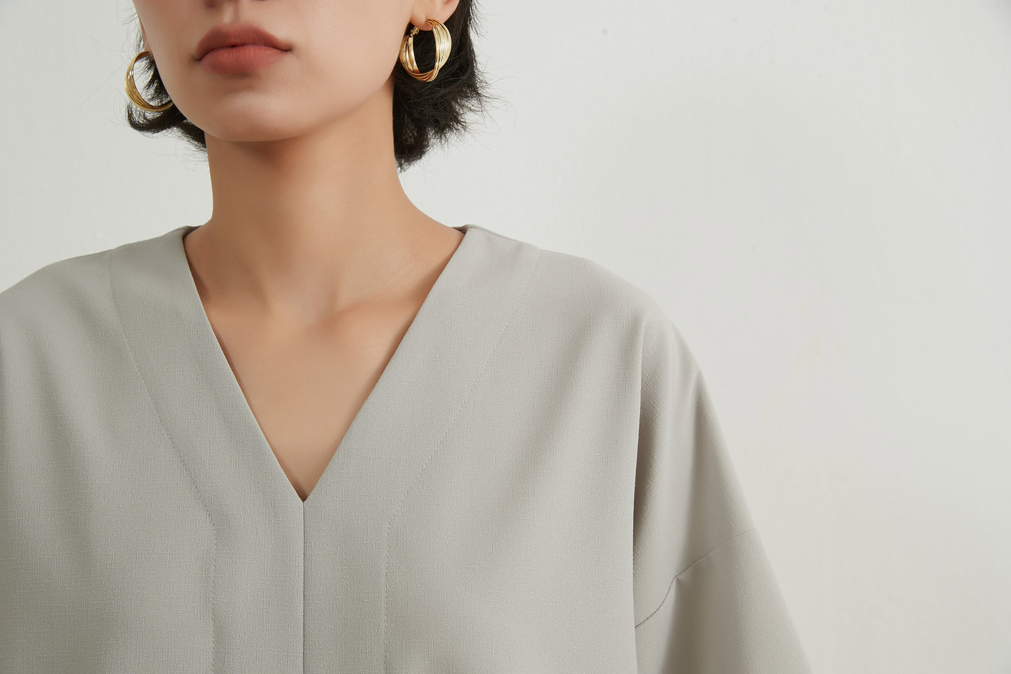 CENTER SEAM SHORT SLEEVE TOP スラブ風速乾性センターシーム半袖トップ