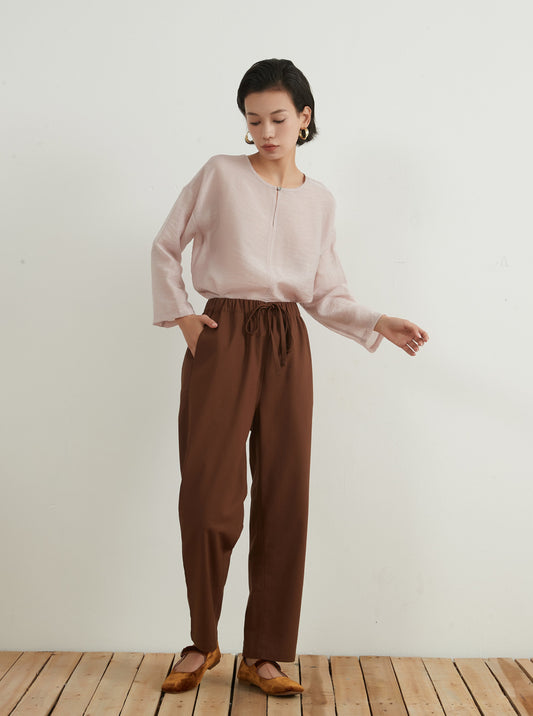 Linen-mix Relax Straight Pants RELAX STRAIGHT PANT