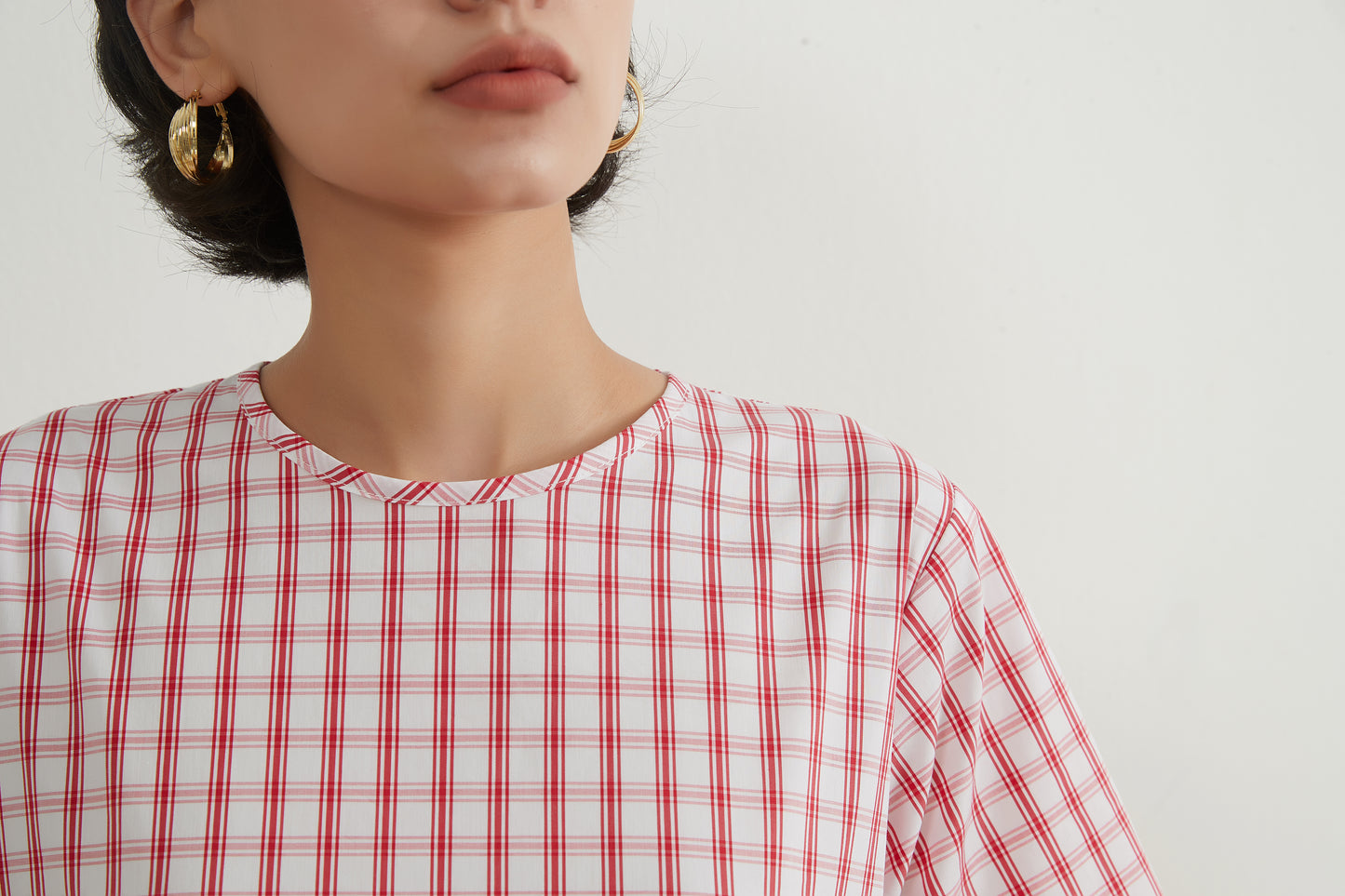 WOVEN CHECK PANEL DRESS チェックパネルワンピース/ドレス