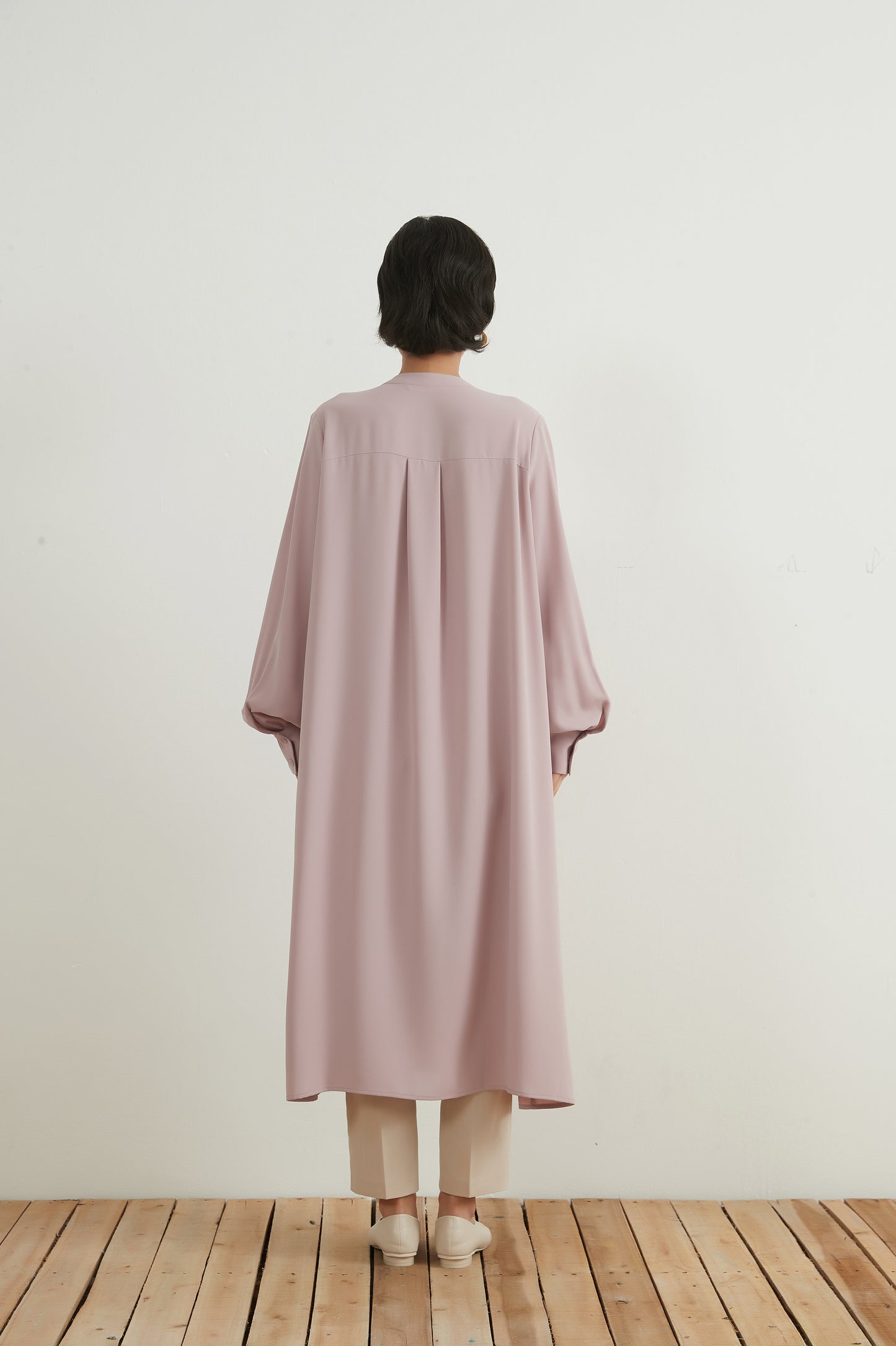 KNNO303・長袖シャツワンピース・羽織り・ロングカーディガン・秋ワンピ