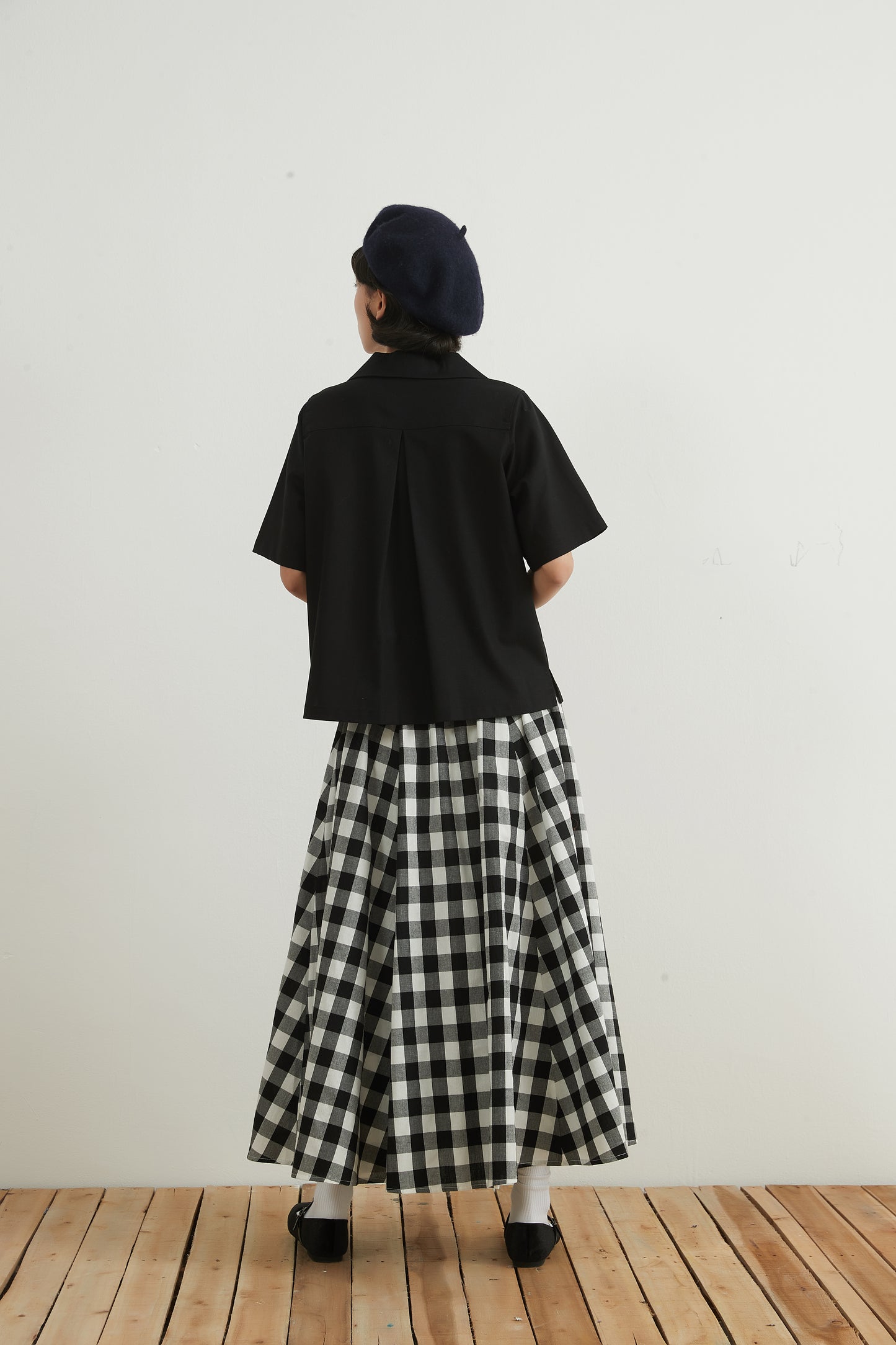 KNNC316・リネンコットンキャンプカラー半袖ボタンシャツ綿麻混夏定番トップス