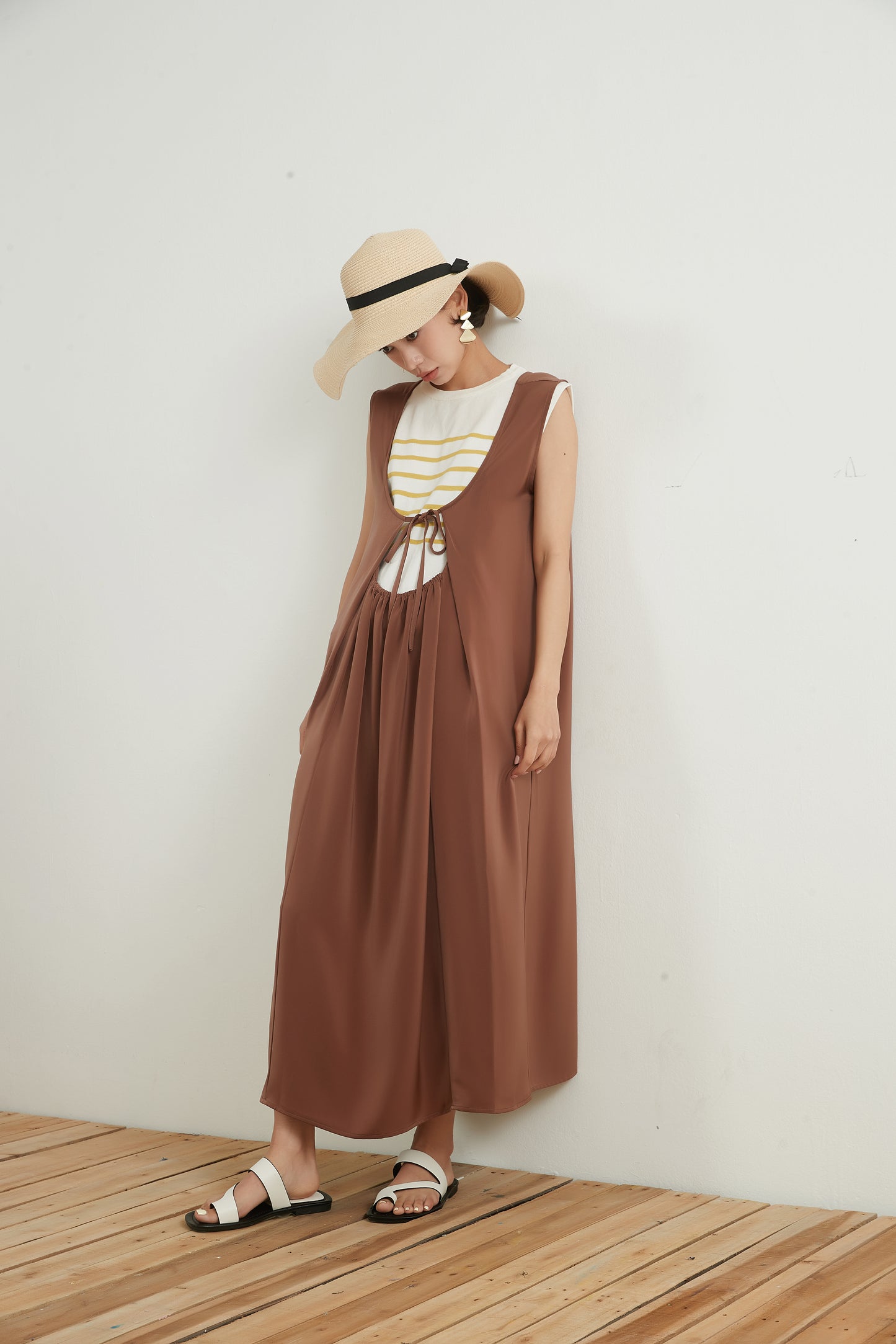 KNNO324・サテンドレープ2WAYジャンスカワンピース