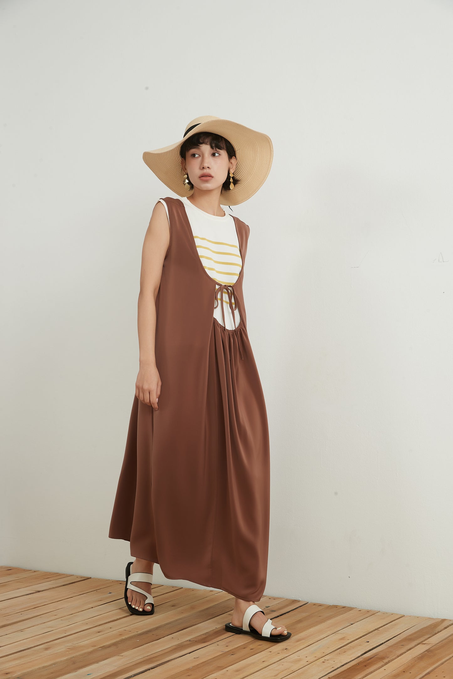 KNNO324・サテンドレープ2WAYジャンスカワンピース