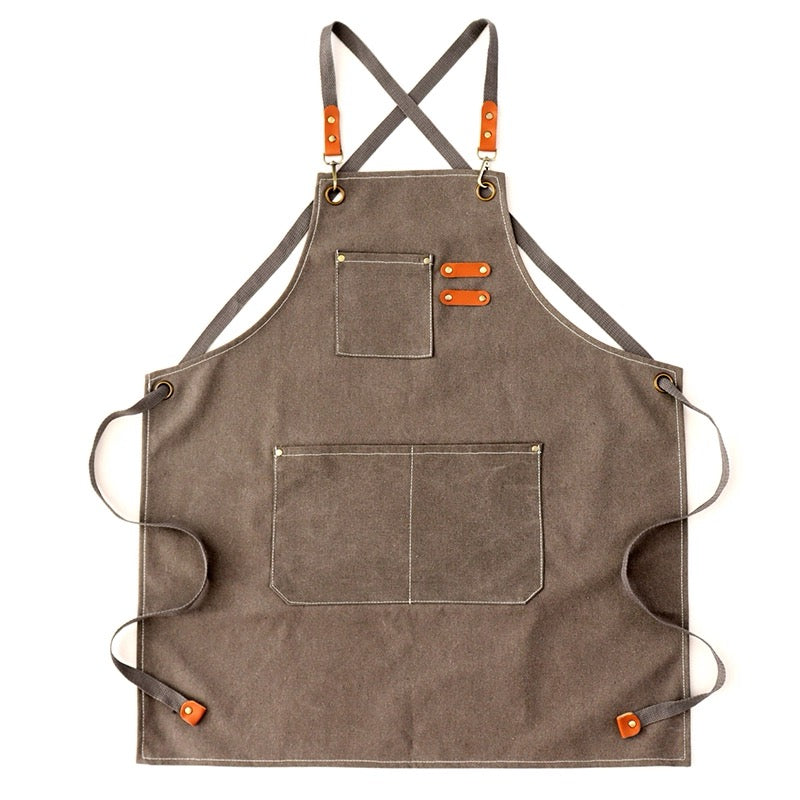 アート教室・カフェ・園芸エプロン・バーベキューシェフ・バリスタ・バーテンダー撥水エプロンKYS-006