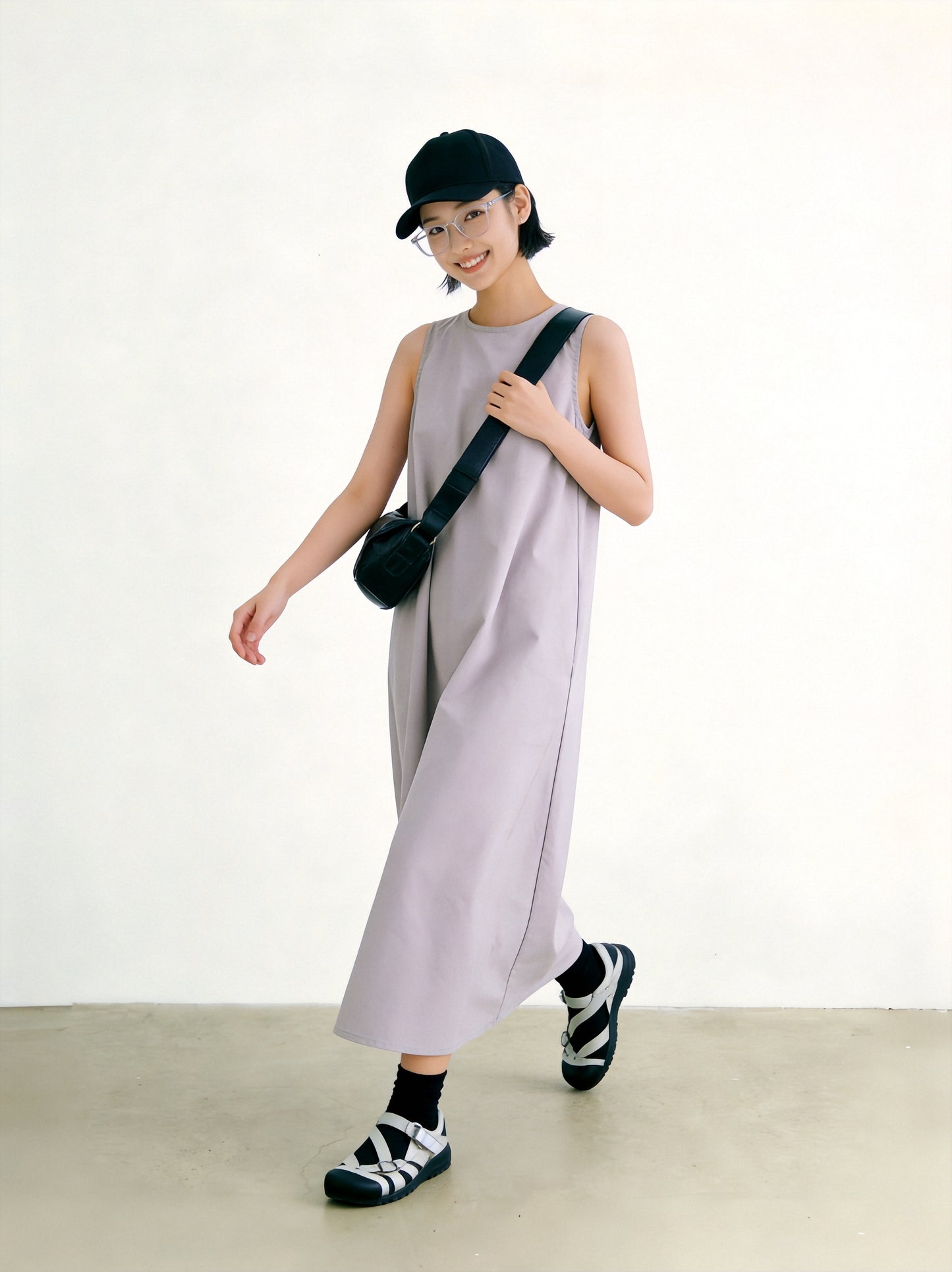 KNNO322/368・麻混・ジャンパースカート・バックデザイン＆Aラインマキシワンピース