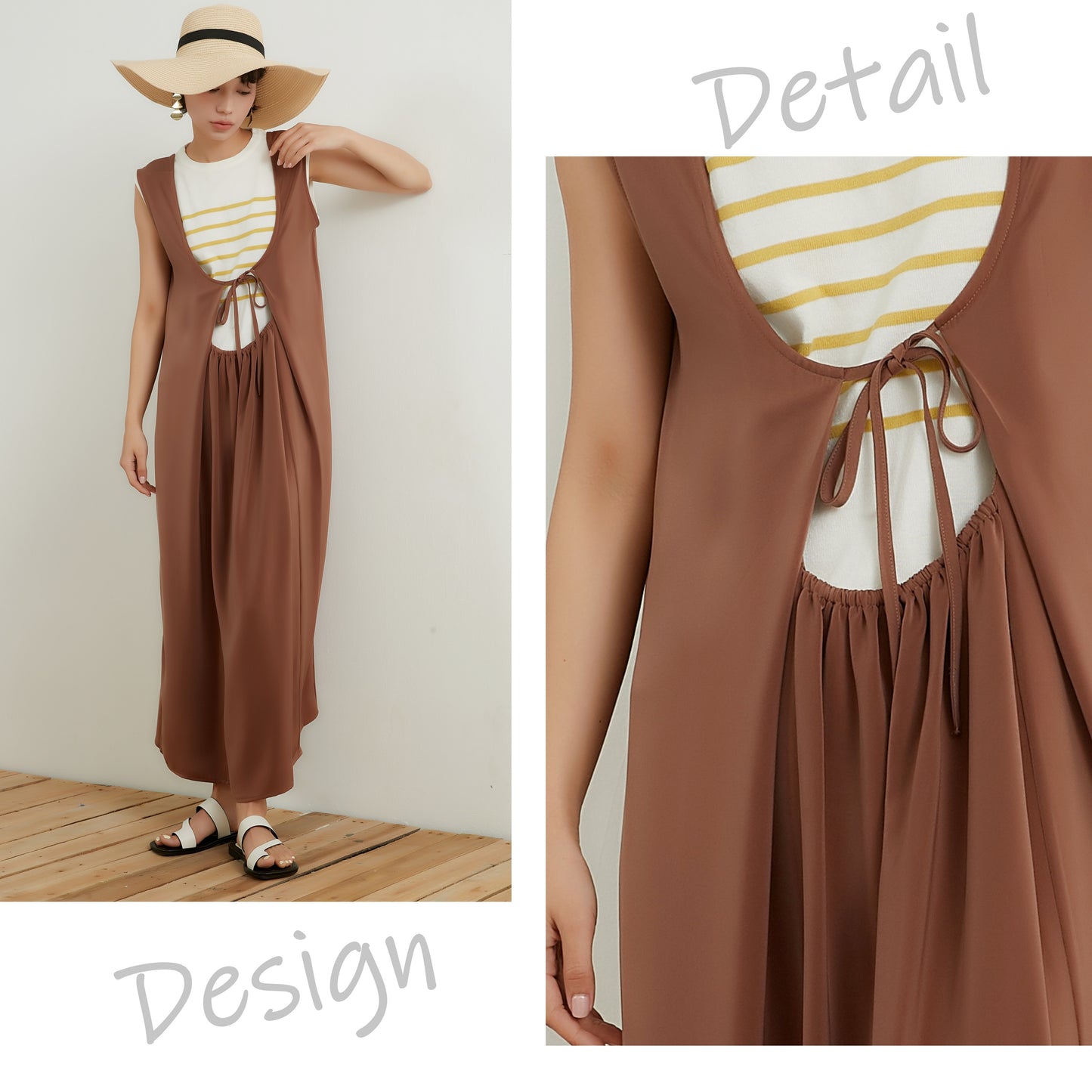 KNNO324・サテンドレープ２WAYジャンスカワンピース