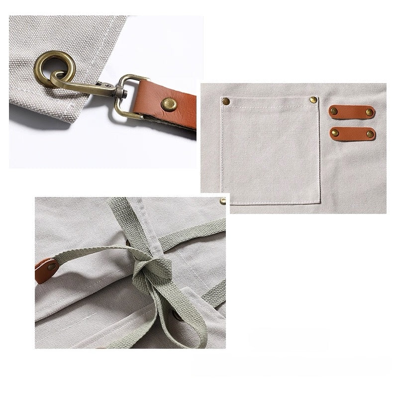 アート教室・カフェ・園芸エプロン・バーベキューシェフ・バリスタ・バーテンダー撥水エプロンKYS-006