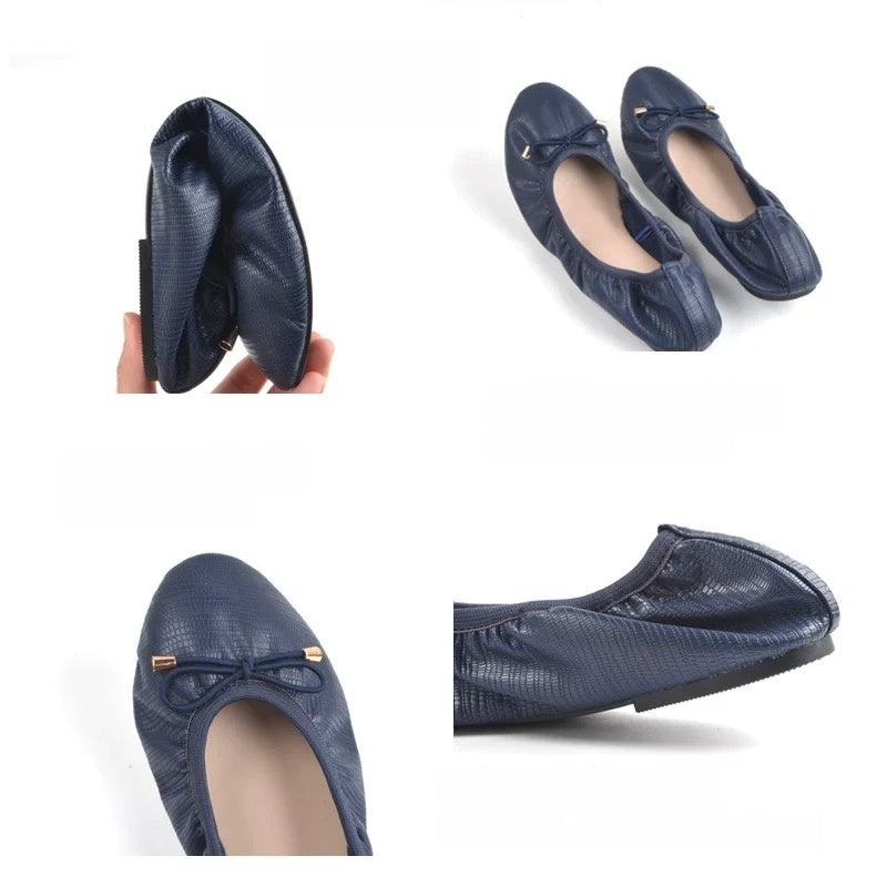 携帯シューズ・スリッパ レディース 折りたたみ式 室内履き 収納袋付き フォーマル 学校行事 入学式 卒業式-KYS-001