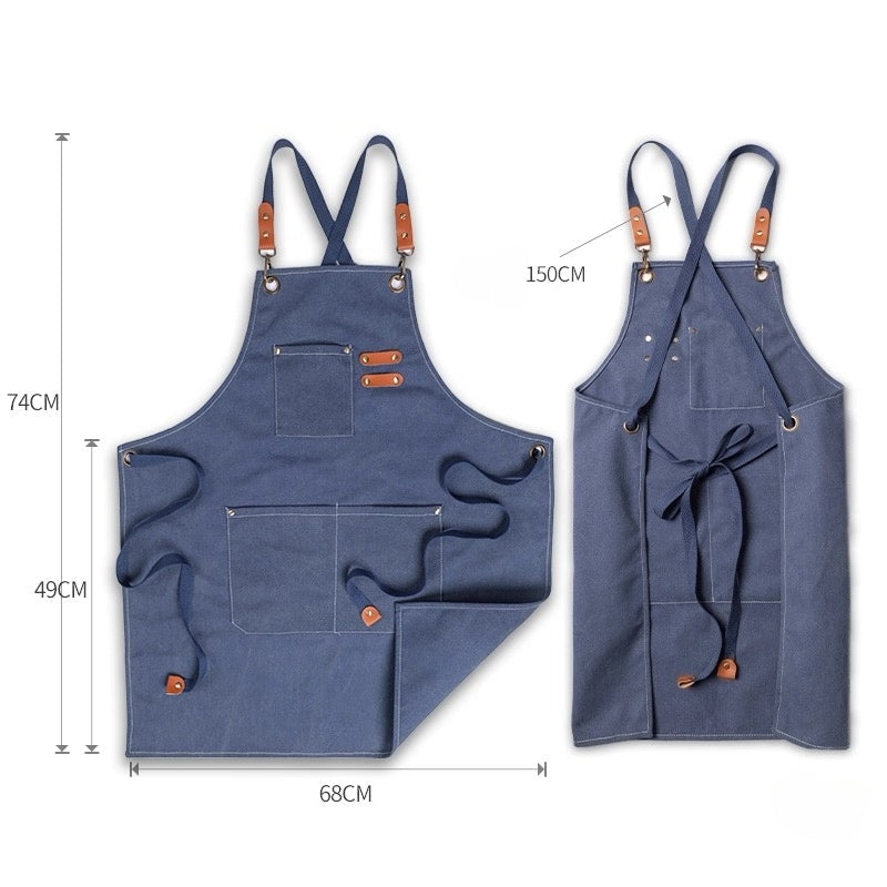 アート教室・カフェ・園芸エプロン・バーベキューシェフ・バリスタ・バーテンダー撥水エプロンKYS-006