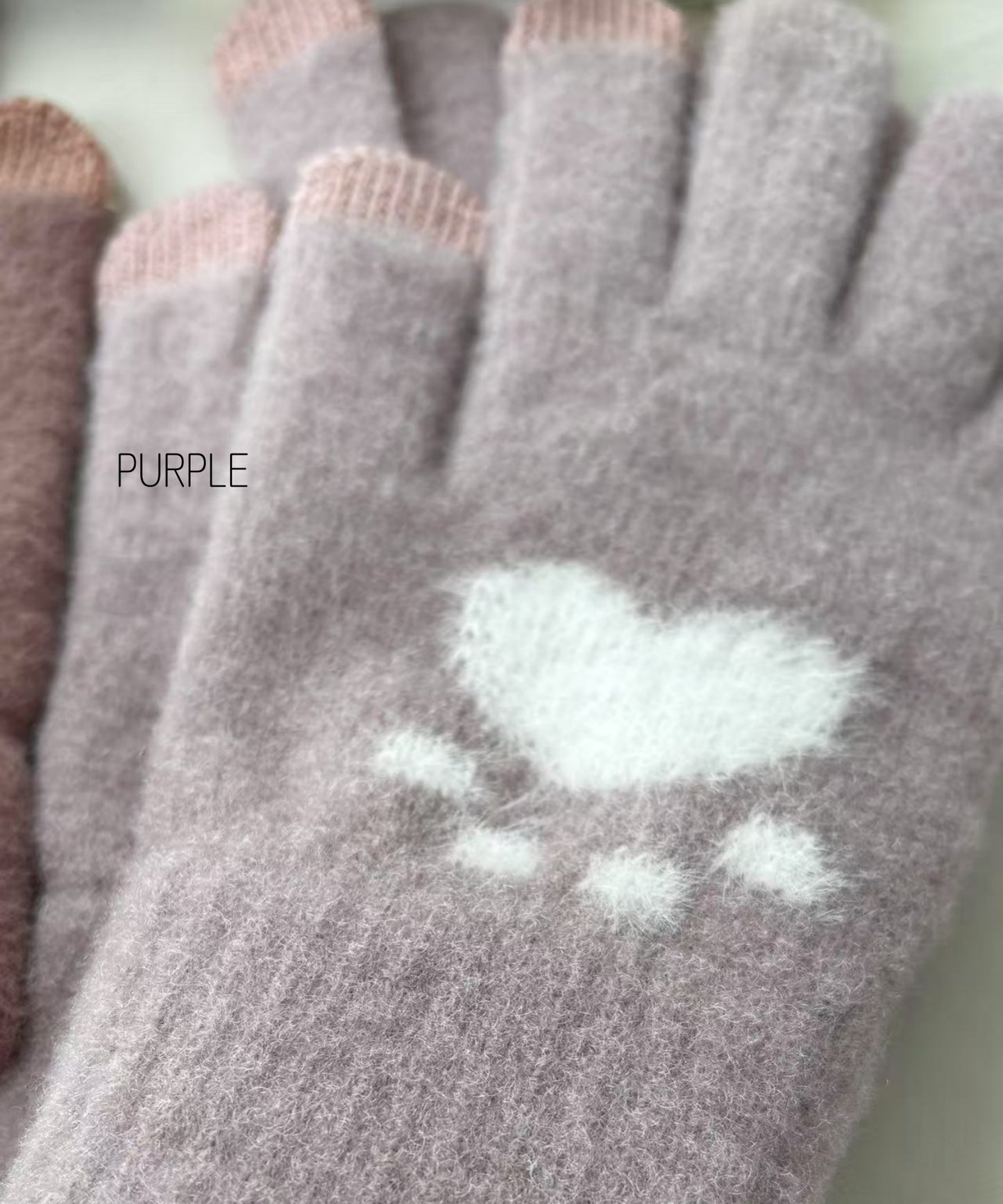 手袋 レディース メンズ スマホ対応 肉球デザイン ニット手袋 5本指 スマホタッチ対応 かわいい 防寒 冬小物KYS-009