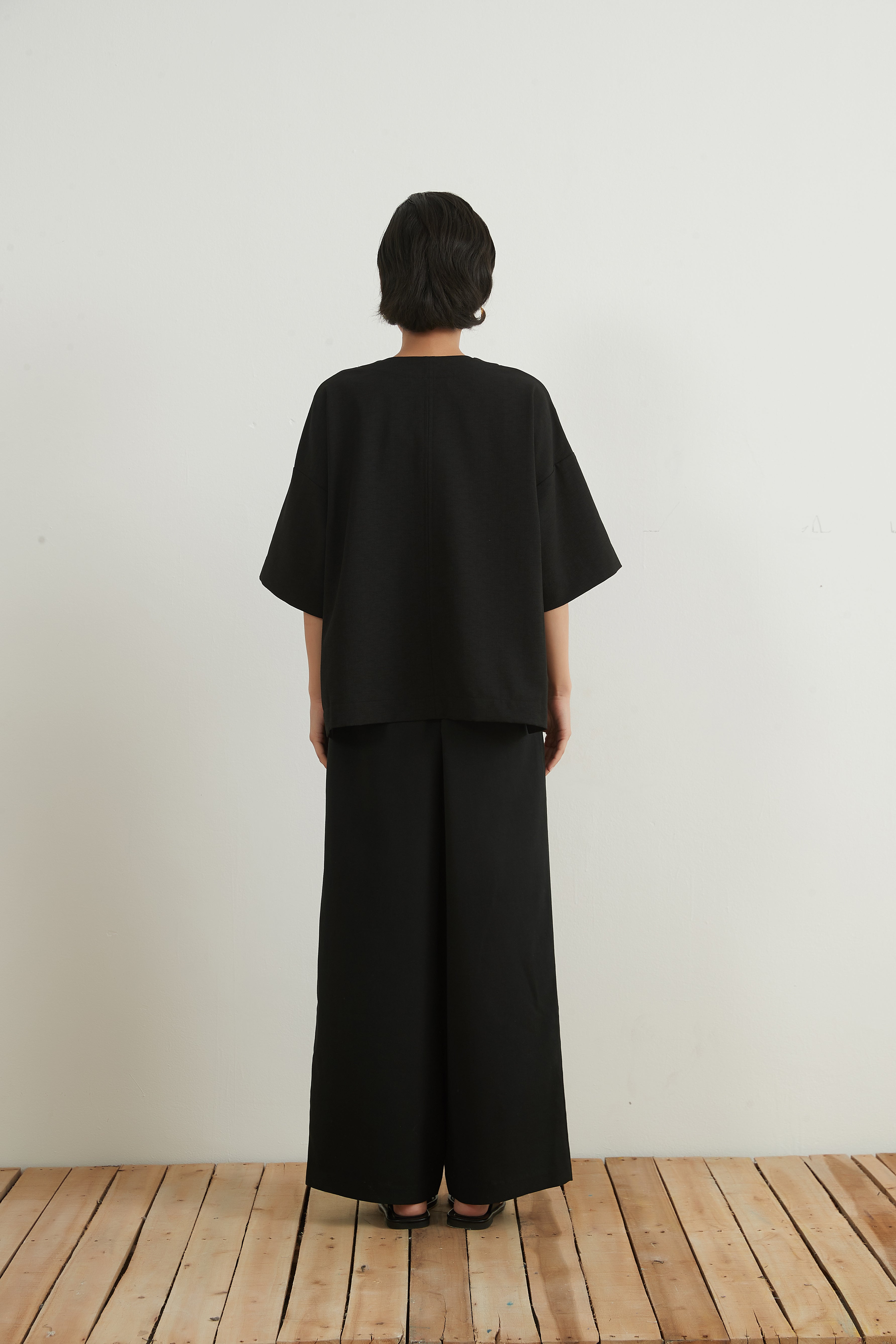 peoplestyle wide tuck trousers 変形ワイド-