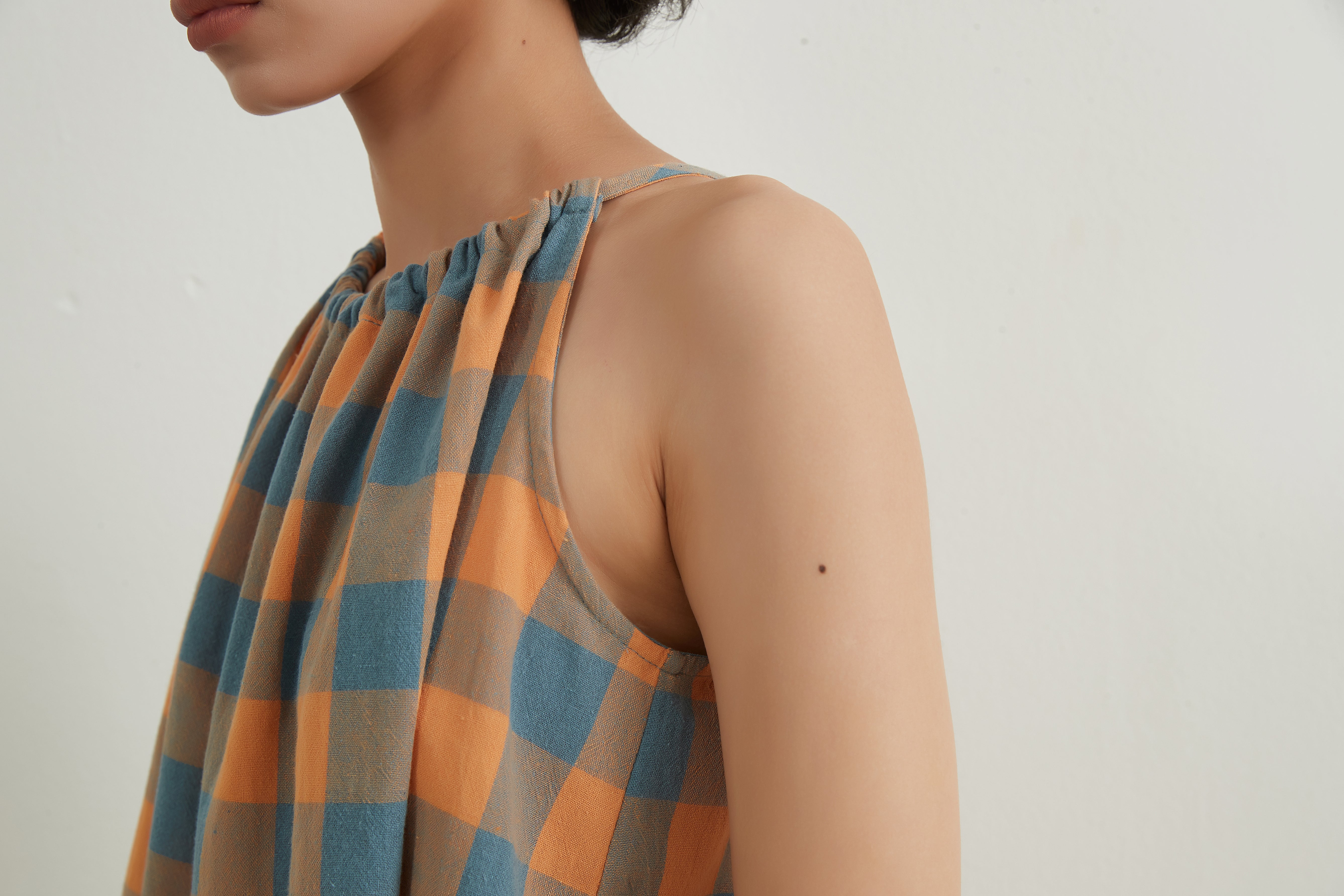 COTTON BICOLOUR CHECK CAMISOLE　コットンチェックキャミソール